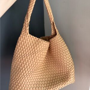 Elegant Tan Woven Women's Tote